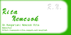 rita nemcsok business card